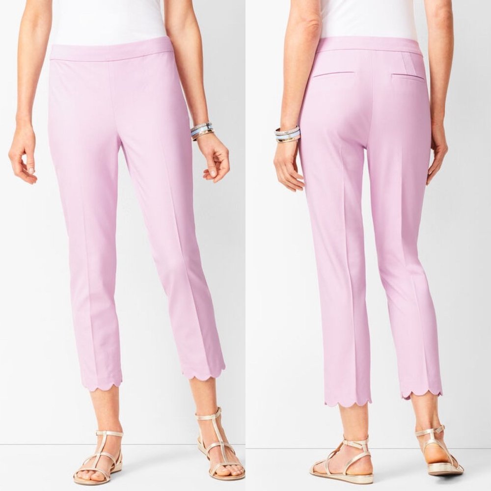 Talbots Women's Lilac Scalloped The Chatham Crop 8